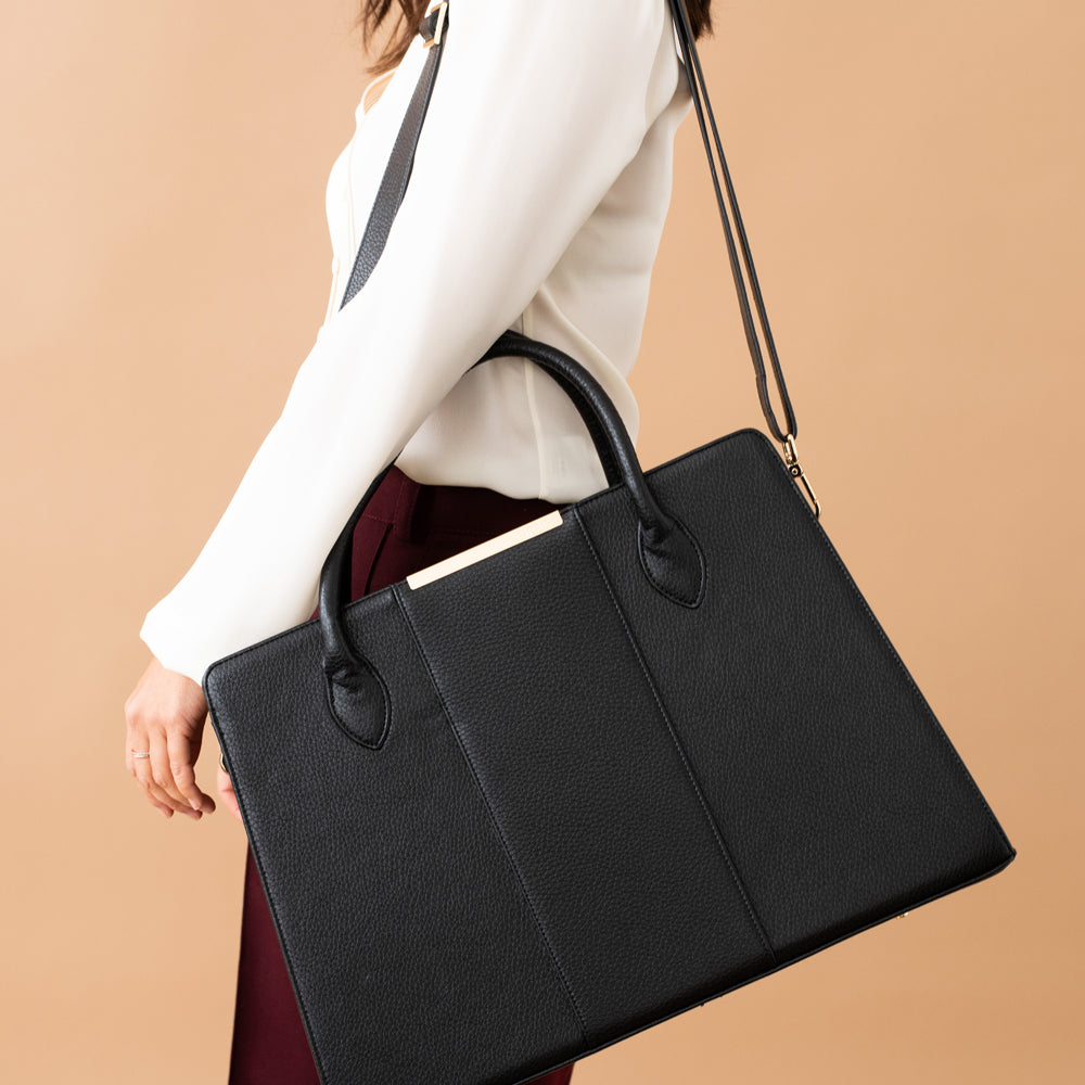 Black work tote bag